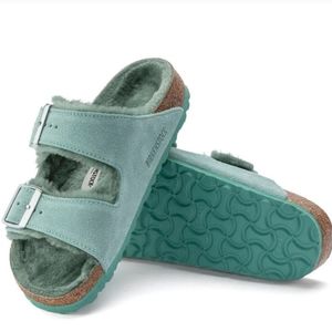Birkenstock Arizona Suede Leather Shearling Shoe